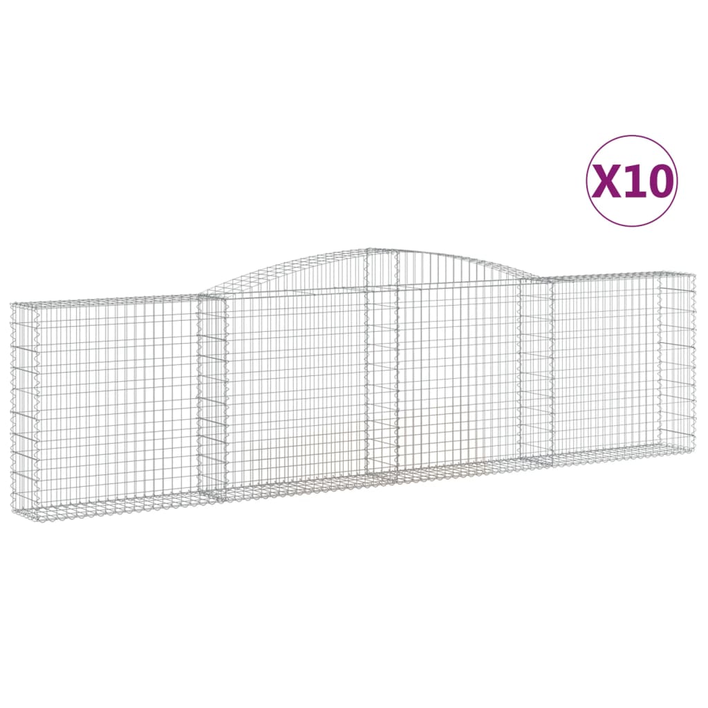 Cestas De Gaviones 10 Uds Forma De Arco Hierro 400x30x100/120cm_0