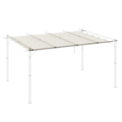 Outsunny Cubierta Para Pérgola Retráctil 3,5x2,6 M Para Marco De 4x3 M Crema_3