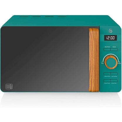 Swan Nordic Set Desayuno, Hervidor Agua 1,7l, Tostadora 2 Rebanadas, Microondas 20l Digital, Strp1060greneu, Verde_5