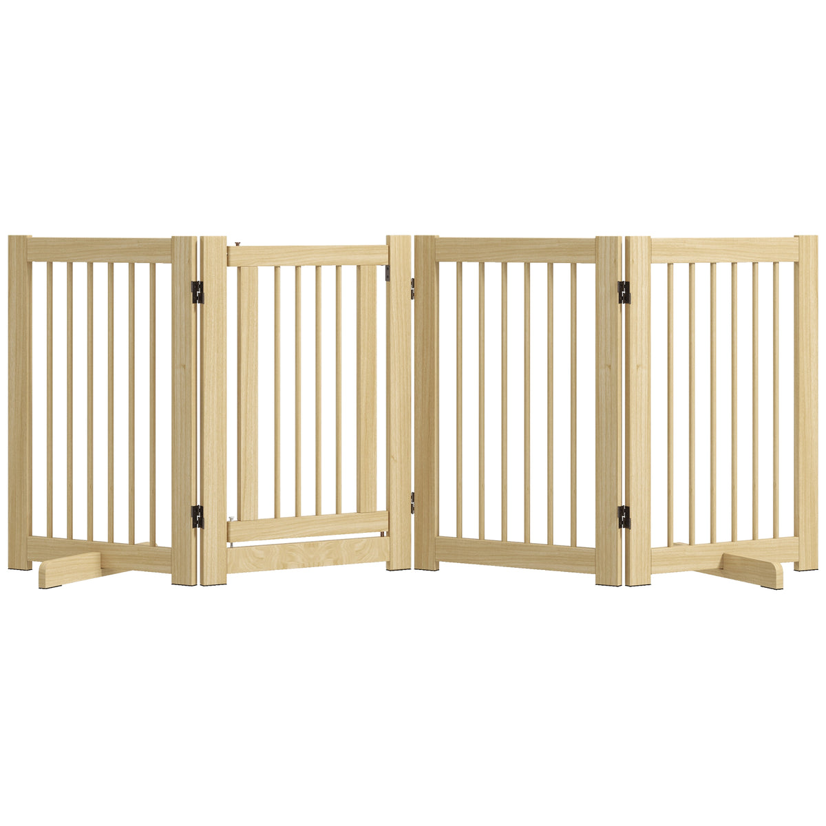Pawhut Barrera De Seguridad Para Perros De Madera Plegable Con Soporte De Pie_0