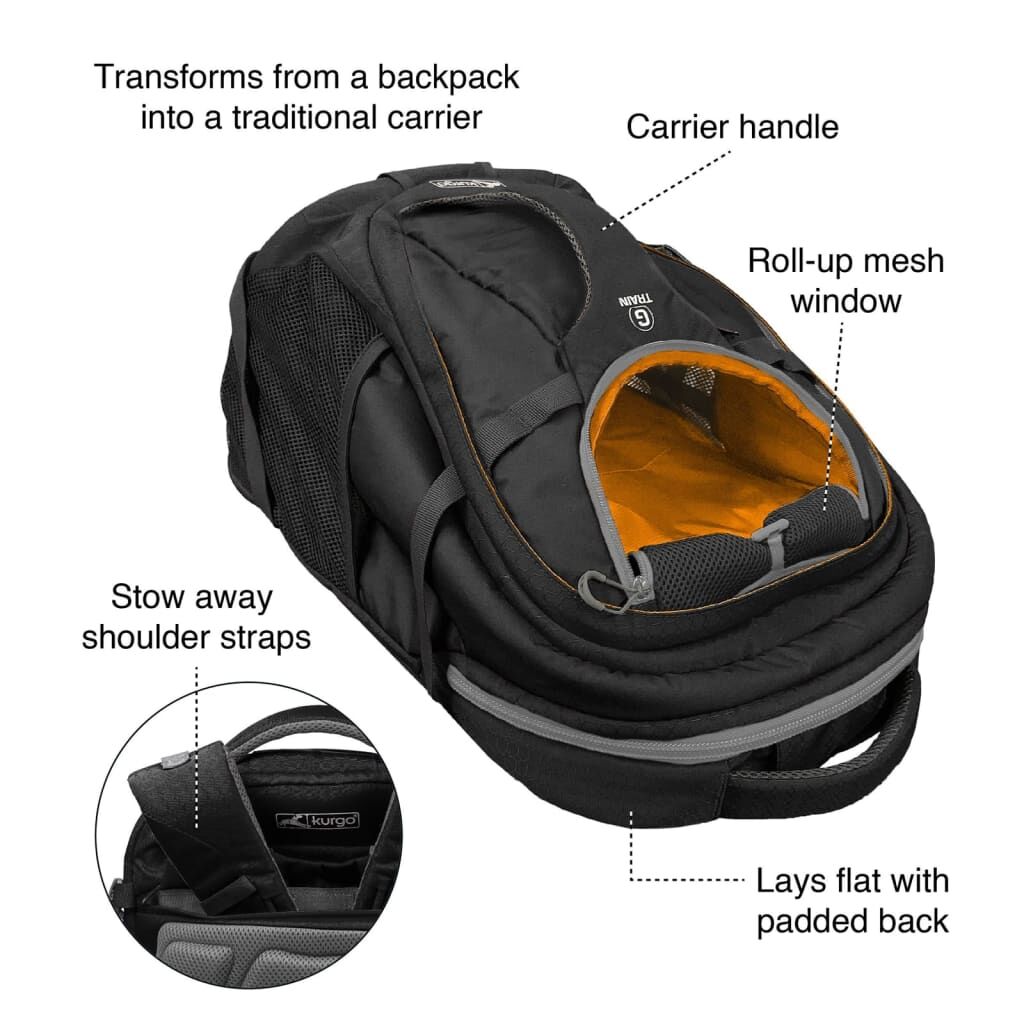 Kurgo Mochila Para Perros G-train K9 Negro_3