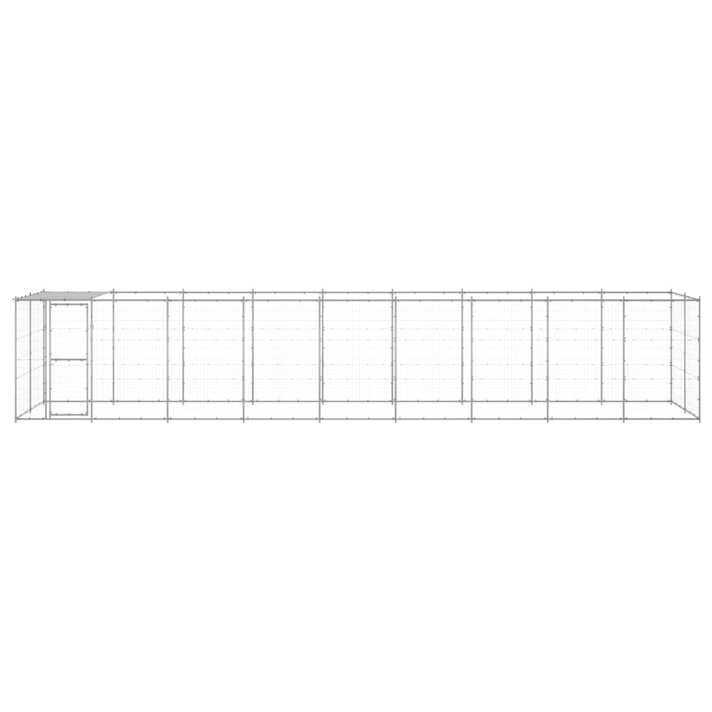 Perrera De Exterior De Acero Galvanizado Con Techo 21,78 M²_3