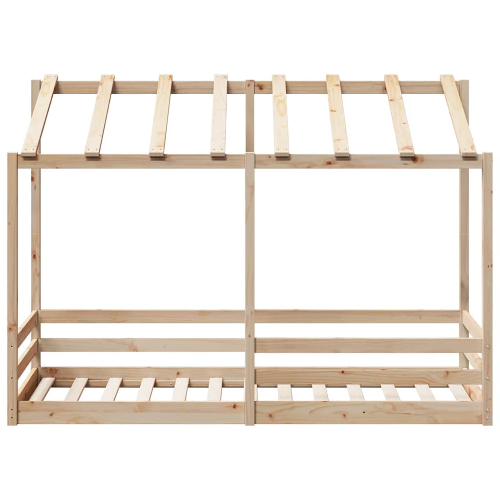 Cama Infantil Con Techo Madera Maciza Pino 90x190 Cm_3