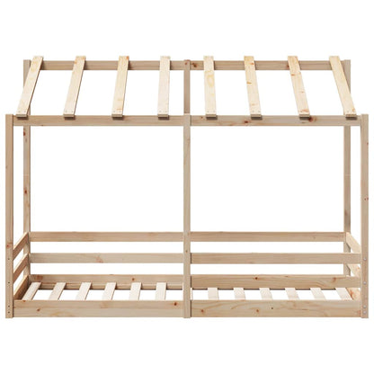 Cama Infantil Con Techo Madera Maciza Pino 90x190 Cm_3