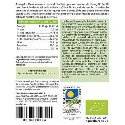 Astragalus ECO 250 g, Salud Viva