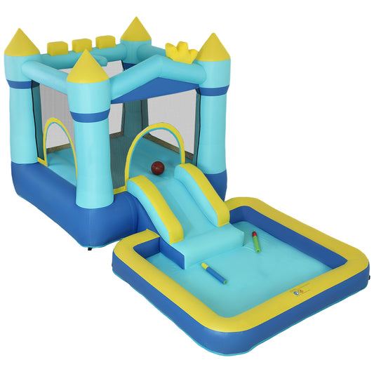 Castillo Inflable Para Niños Aiyaplay Tela Oxford, Poliéster Azul 364x173x182 Cm_0