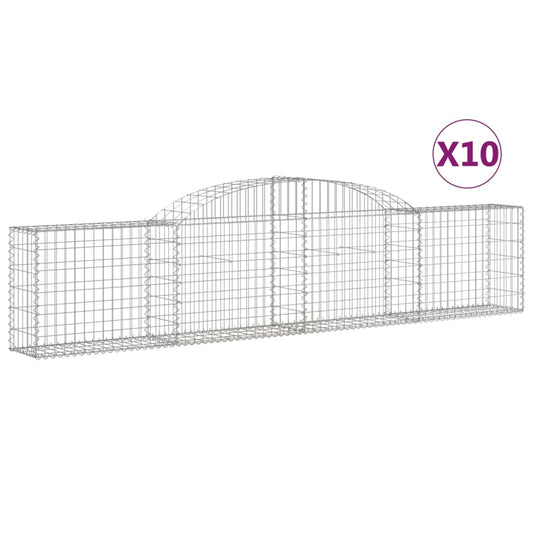 Cestas De Gaviones 10 Uds Forma De Arco Hierro 300x30x60/80 Cm_0