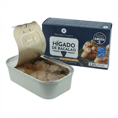Hígado de bacalao en su propio aceite MSC pesca sostenible Planeta Huerto 120 g