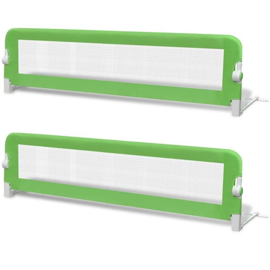 Barandilla De Seguridad Cama De Niño 2 Uds Verde 150x42 Cm_0