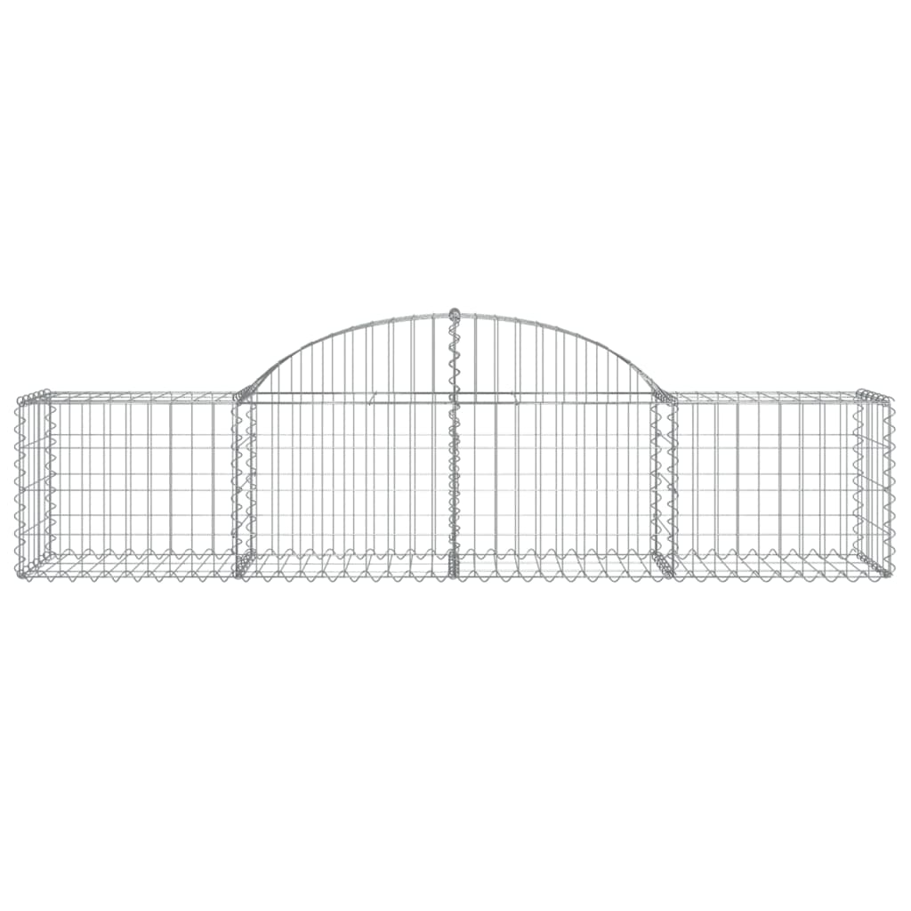 Cestas De Gaviones 9 Uds Forma De Arco Hierro 200x50x40/60 Cm_3