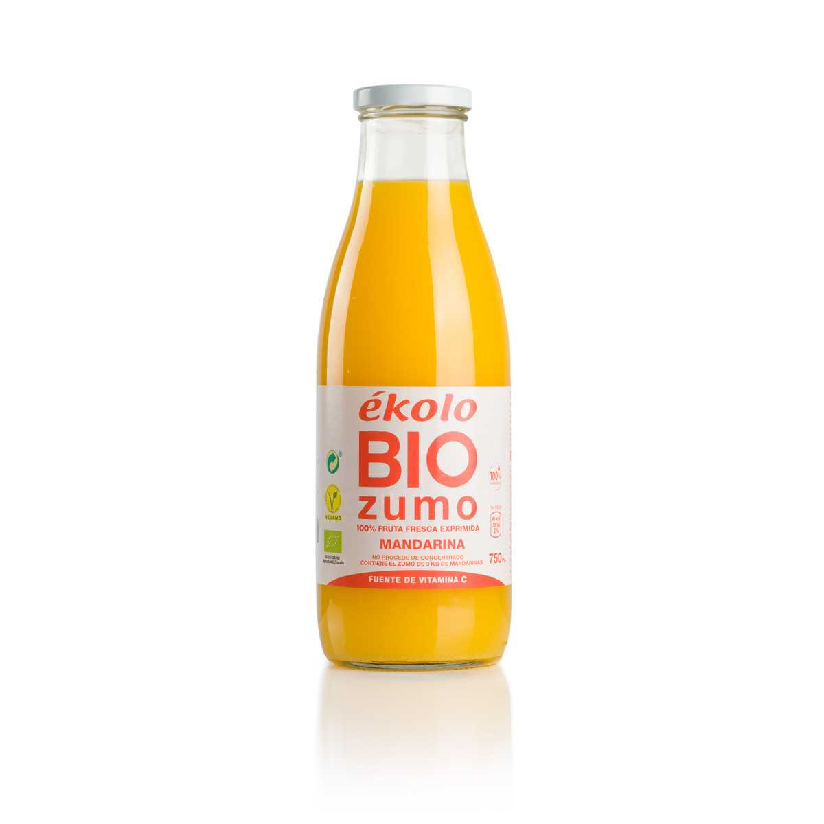 Zumo de Mandarina Bio 100% exprimido Ékolo 750 ml
