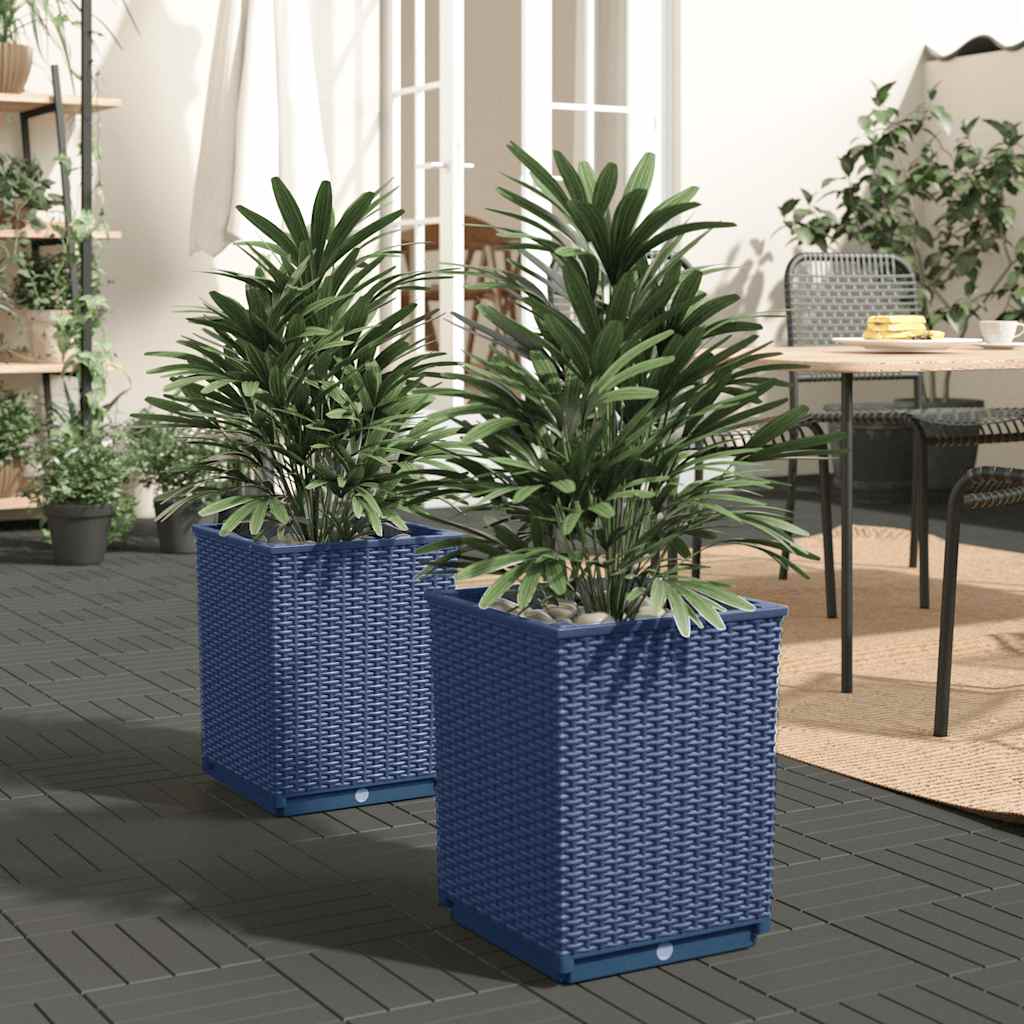 Jardineras 2 Uds Polipropileno Azul Gris 30x30x37 Cm_1