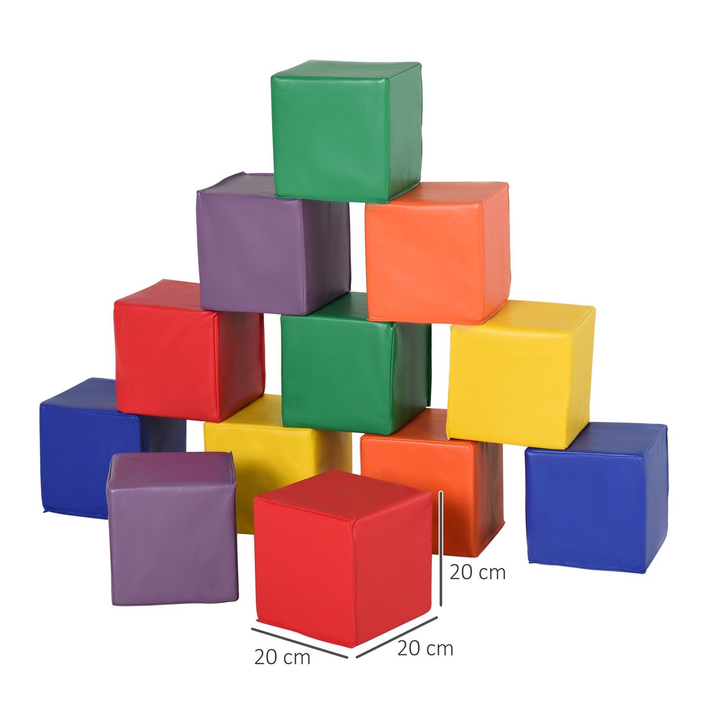 Homcom Juego De 12 Bloques Psicomotricidad Para Niños Multicolor_2