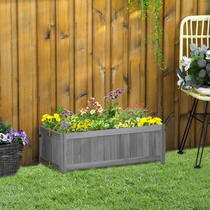 Outsunny Jardinera De Madera Plegable Con 4 Patas 70x30x25 Cm Gris_1