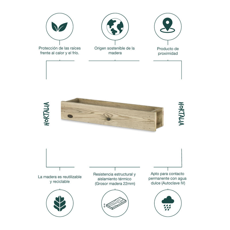 Jardinera Vertical Stand Line 1B Madera Tratada Exterior Hortalia_2