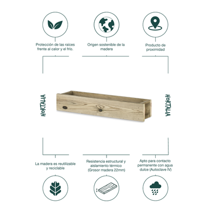 Jardinera Vertical Stand Line 1B Madera Tratada Exterior Hortalia_2
