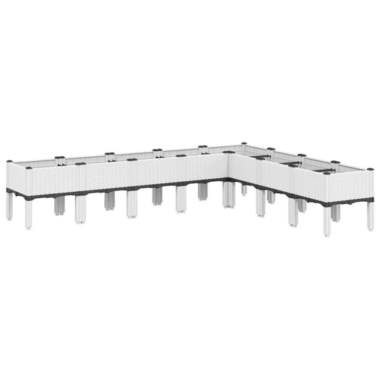 Jardinera Con Patas Pp Blanco 200x160x42 Cm_0