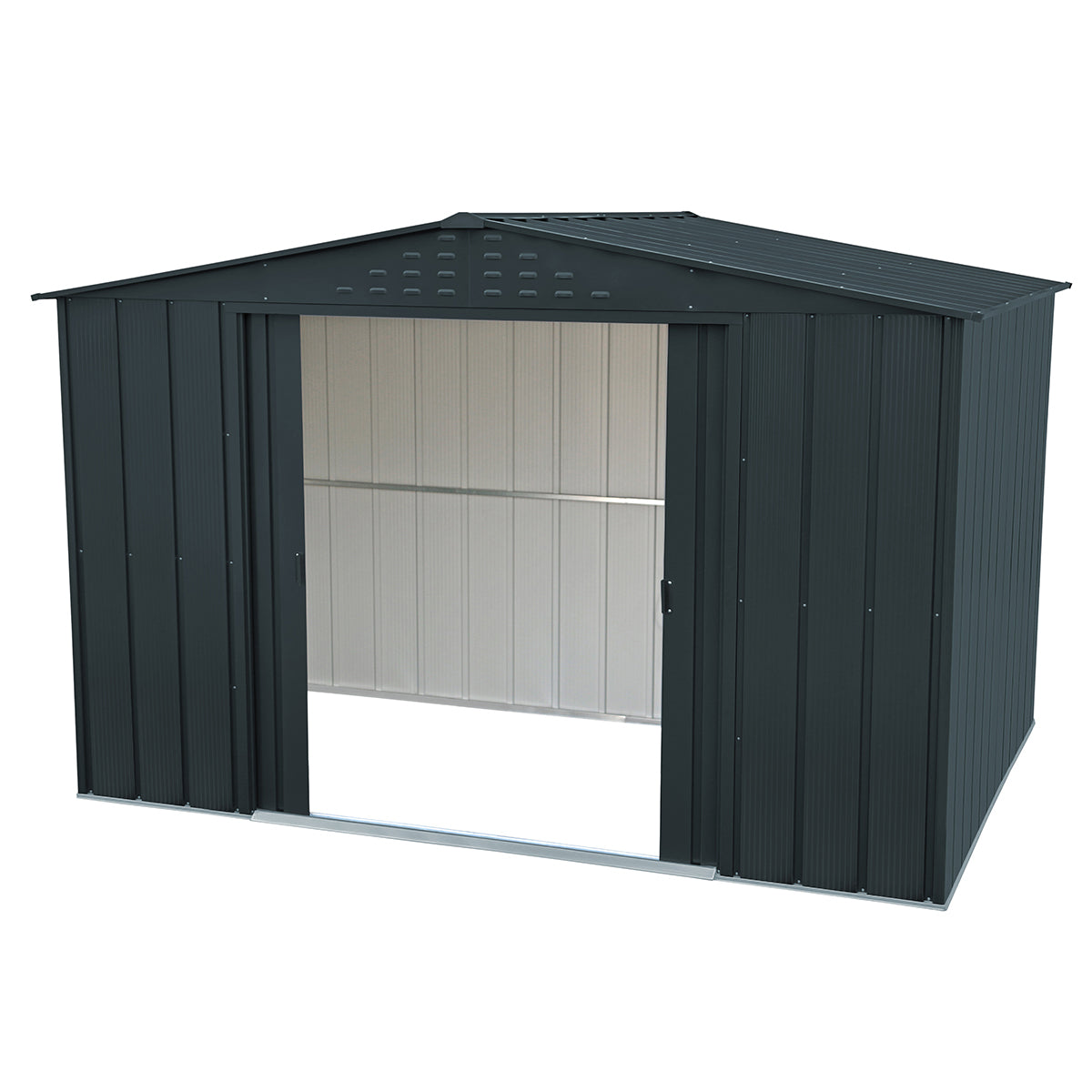 Caseta Cobertizo Colossus 10×8 Metal Gris Antracita_2