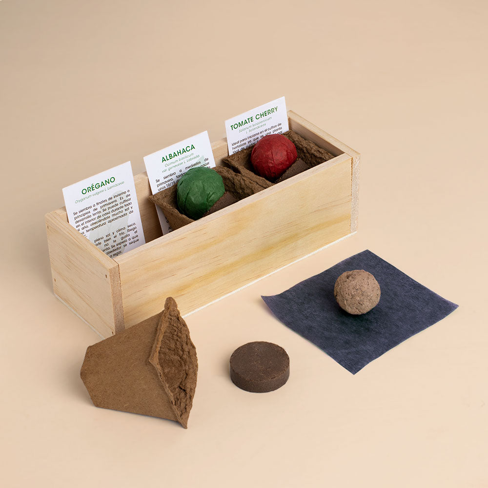 Kit Autocultivo Pizza Orégano, Albahaca y Tomate Cherry | Regalo Original de Cocina - Resetea_1