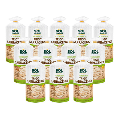 Pack 12x Tortitas de trigo sarraceno bio sin gluten Sol Natural 100 g