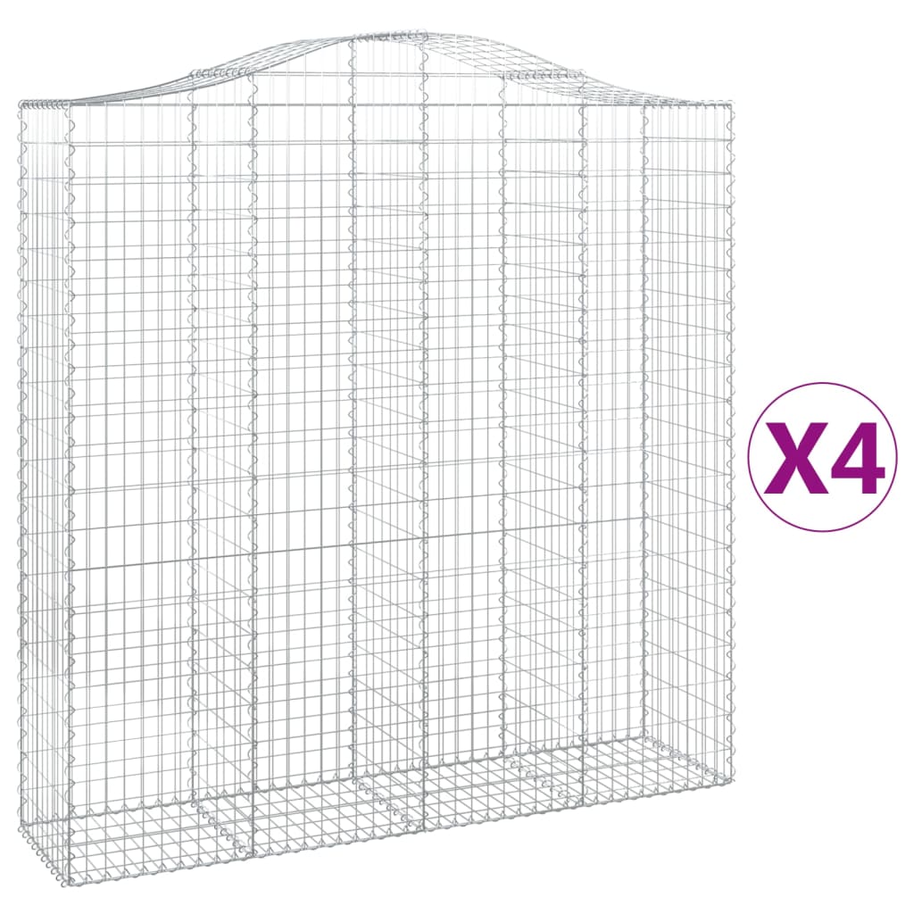 Cestas De Gaviones 4 Uds Forma De Arco Hierro 200x50x200/220 Cm_0