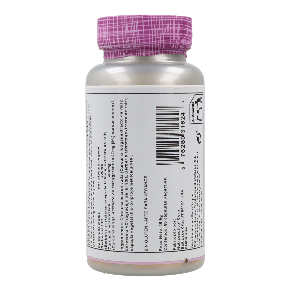 Berberine & Curcuma 600 Mg 60 Caps Solaray