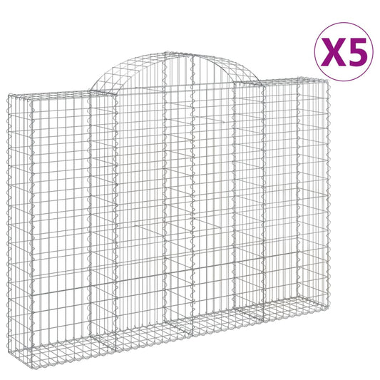 Cestas Gaviones 5 Uds Forma De Arco Hierro 200x30x140/160 Cm_0