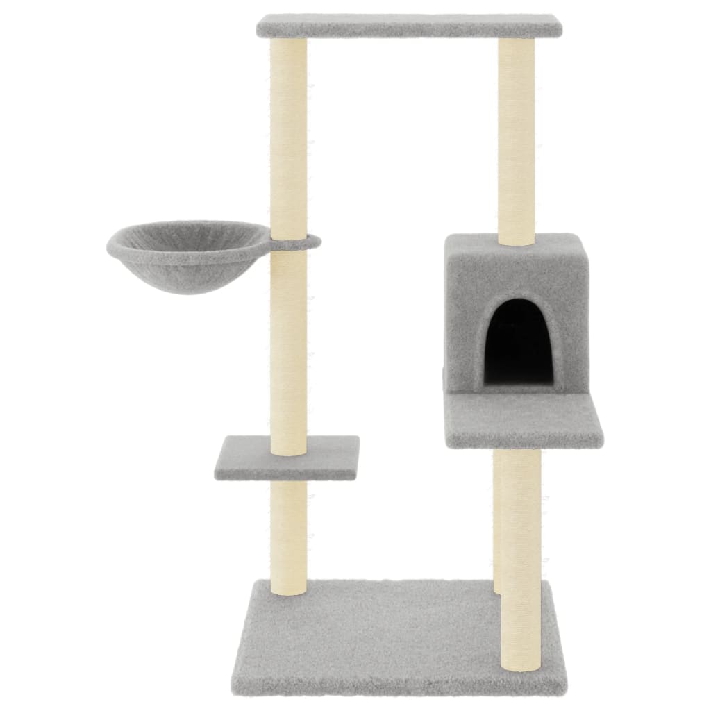 Rascador Para Gatos Con Postes De Sisal Gris Claro 95 Cm_2