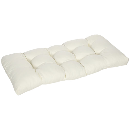 Outsunny Cojín Para Banco 2 Plazas 110x48x8 Cm Para Interiores Exteriores Crema_0
