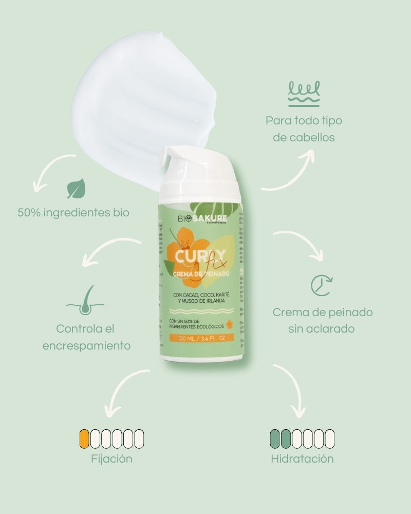 Crema De Peinado Para Rizos Perfectos E Hidratados Curly Fix 100 Ml Bio Sakure_1