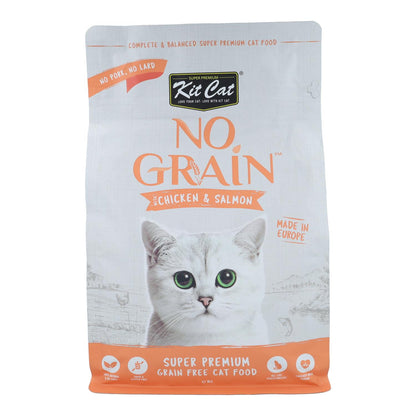 Kit Cat No Grain Cat Food - Pollo &amp; Salmón 1 Kg Pienso natural para gatos
