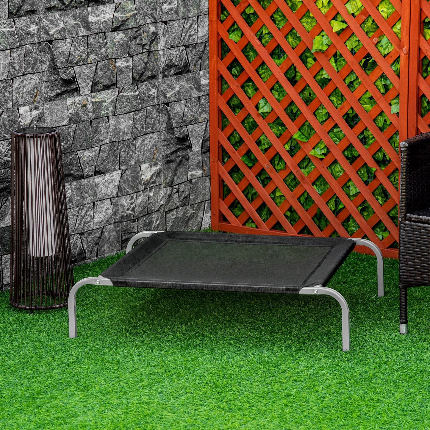 Pawhut Cama Elevada Perros Transpirable Para Interiores Y Exterior 90x65x20 Cm_1