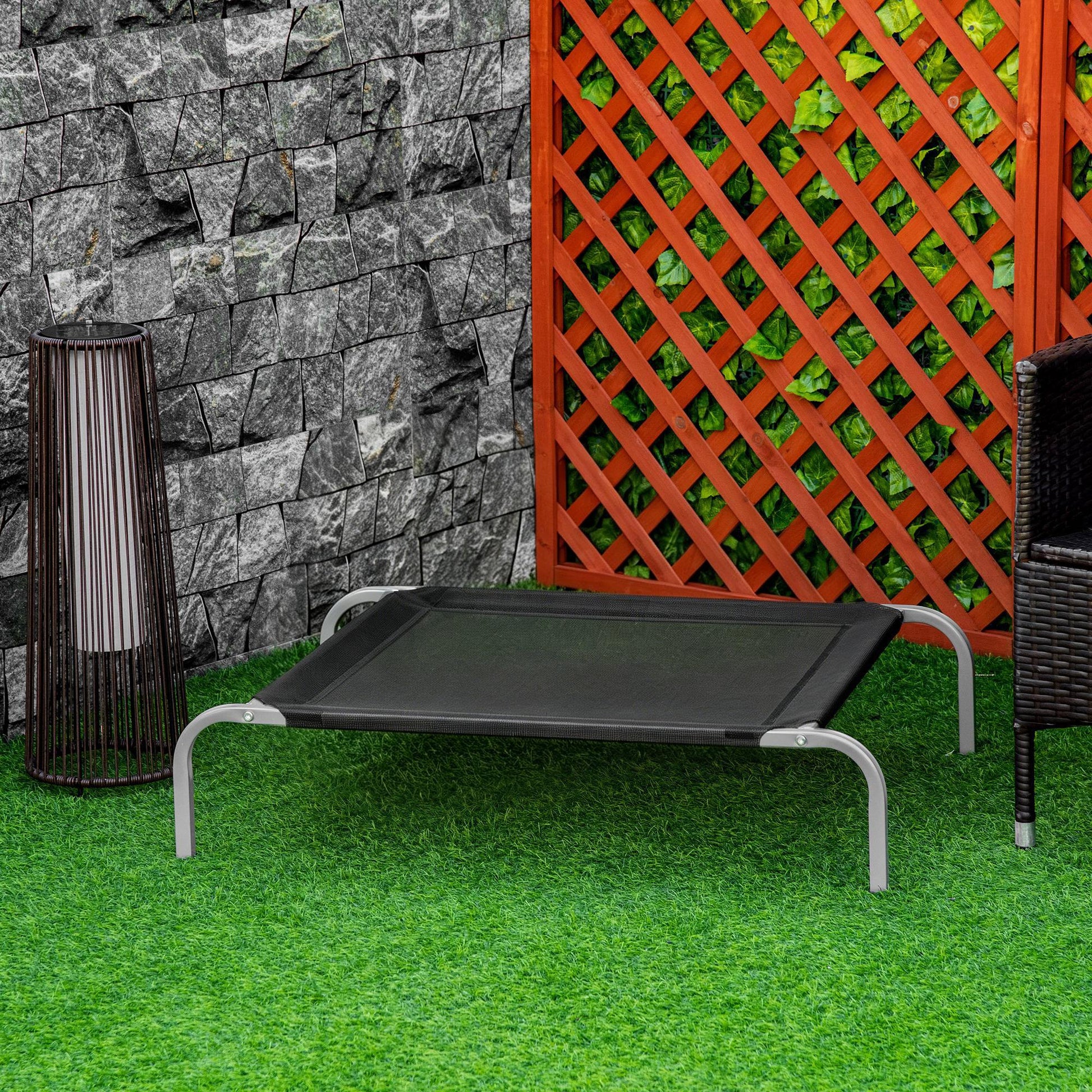 Pawhut Cama Elevada Perros Transpirable Para Interiores Y Exterior 90x65x20 Cm_1