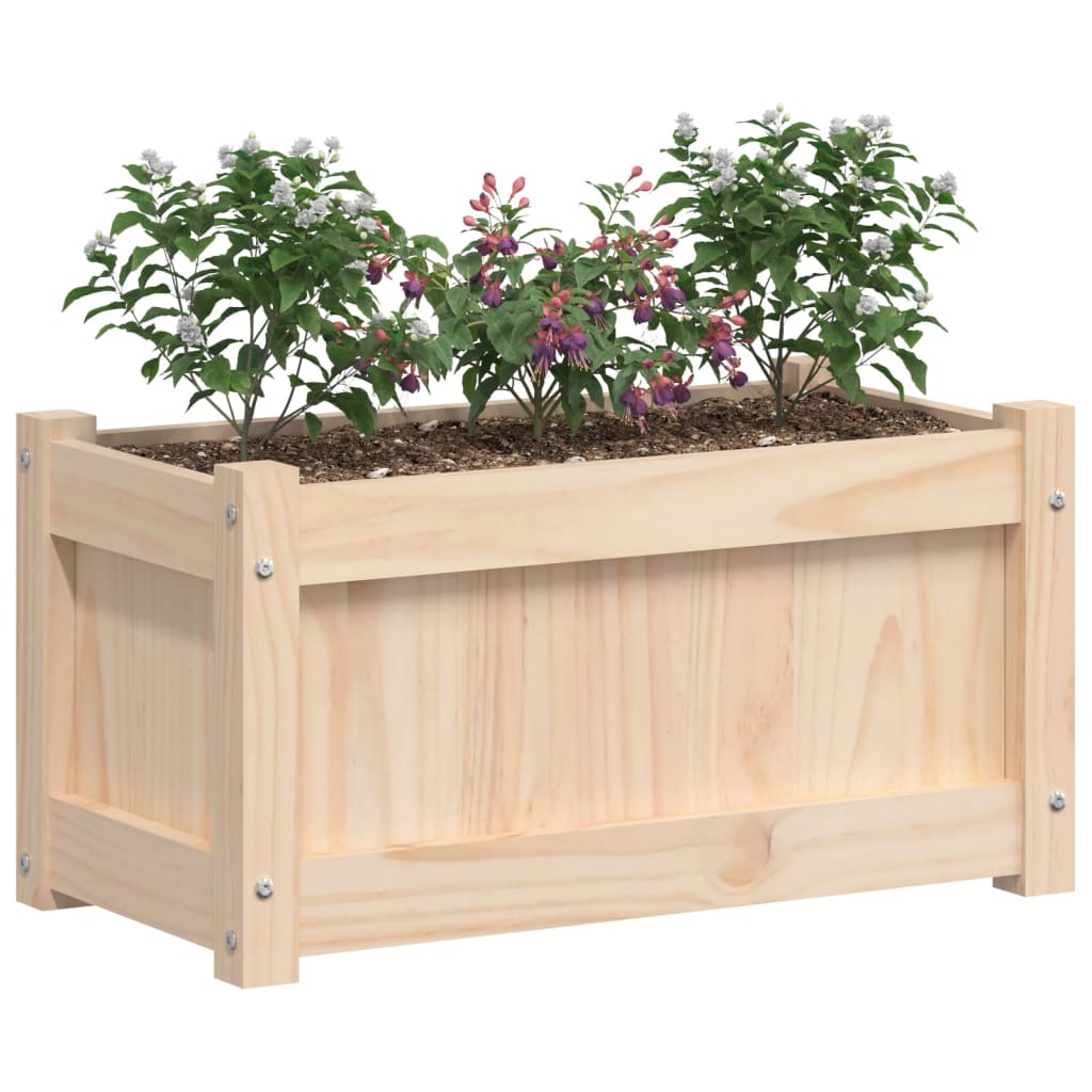 Jardinera De Madera Maciza De Pino 60x31x31 Cm_3