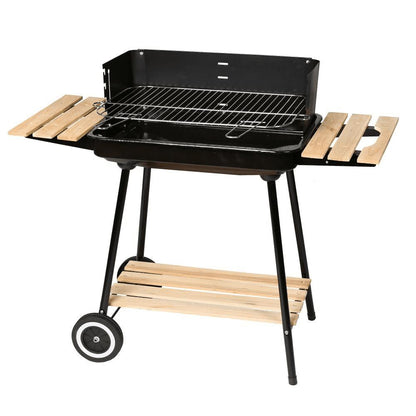 Barbacoa Carbón Rect. Carro Negro 67 X 38 X 83 Cm Ldk Garden