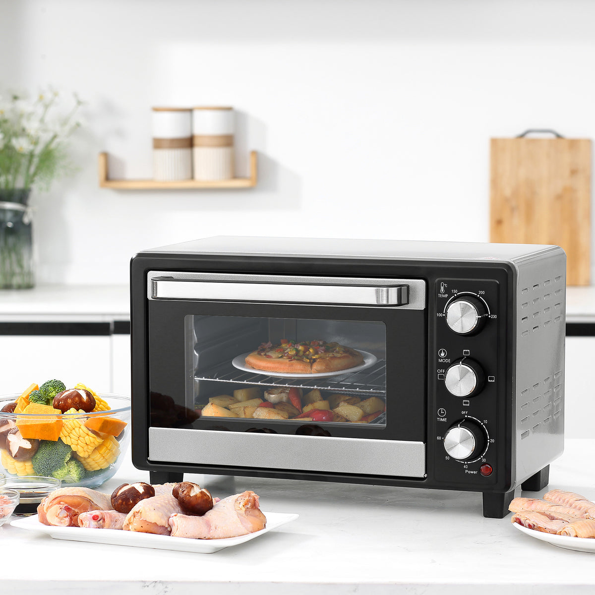 Homcom Horno Eléctrico De Sobremesa 16l 1400w Con 3 Modos De Calor Y Termostato_1