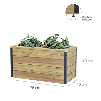 Jardinera Con Autorriego De Madera Nidum Interior Y Exterior Hortalia 75x40x40 Cm_5