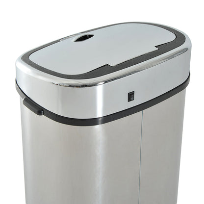 Balde De Lixo Homcom Prata Abs E Aço Inoxidável 40.5x29.5x78cm_4