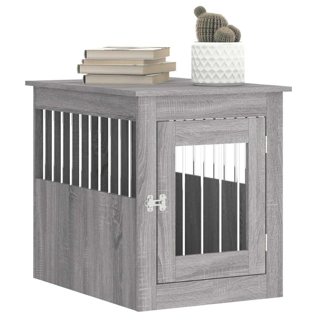 Jaula Para Perros Madera De Ingeniería Gris Sonoma 55x75x65 Cm_3