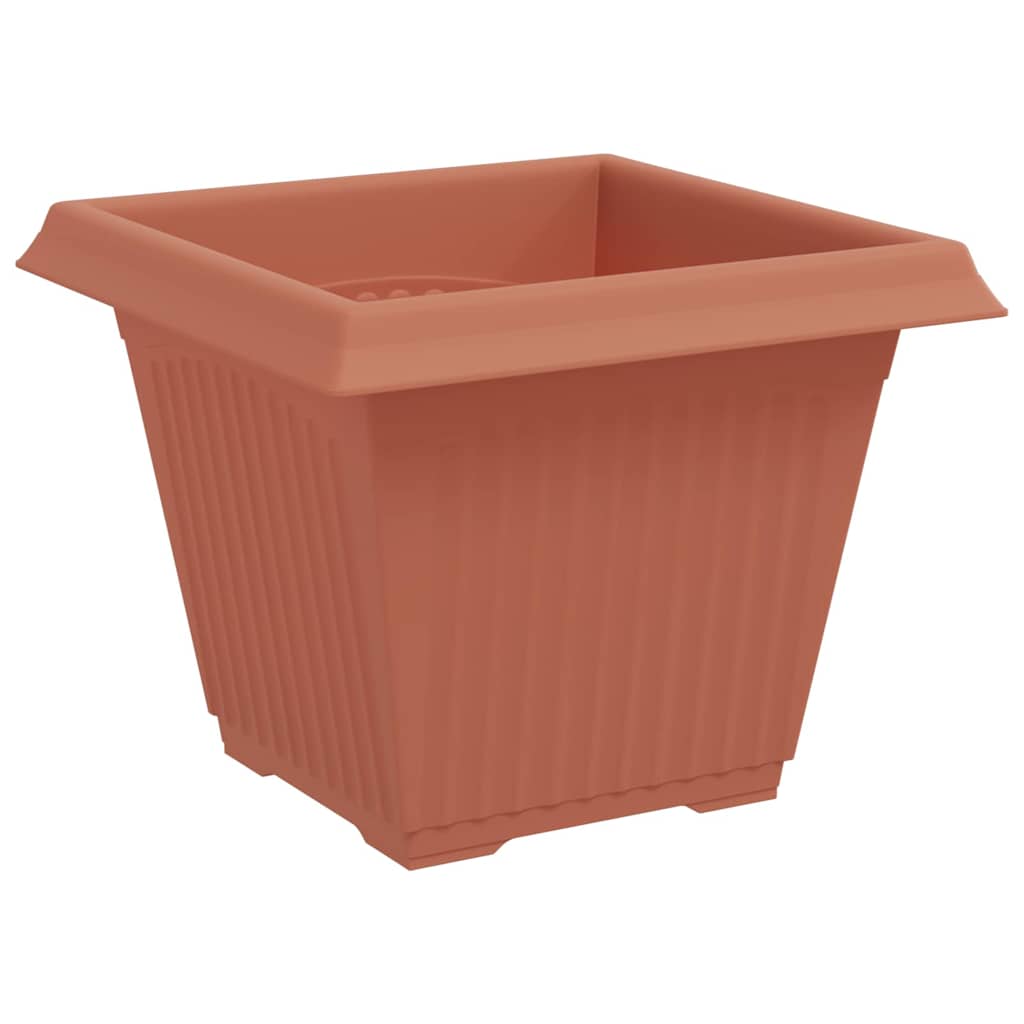 Maceta Cuadrada Para Flores 6 Uds. Rojo Ladrillo Plástico_4
