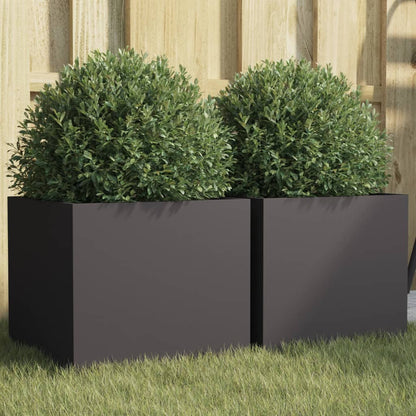 Jardineras 2 Unidades Acero Negro 32x30x29 Cm_1