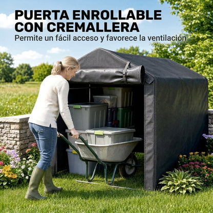 Outsunny Carpa De Jardín Exterior Para Herramientas 2,2x1,57x1,65 M Gris Oscuro_5