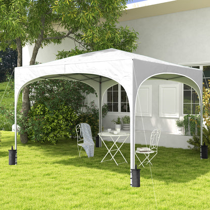 Outsunny Carpa Plegable 3x3 M Altura Ajustable Con Bolsa De Transporte Blanco_1