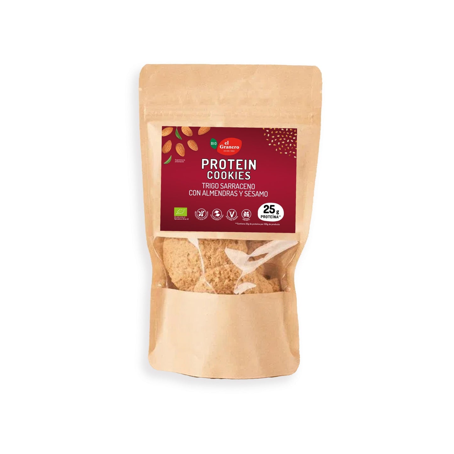 Cookies protein sarraceno, almendra y sésamo BIO, 130g
