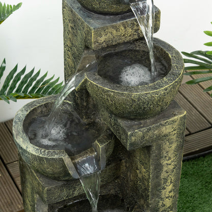 Outsunny Fuente De Jardín 5w Con Bomba De Agua 25x24x60 Cm Multicolor_3