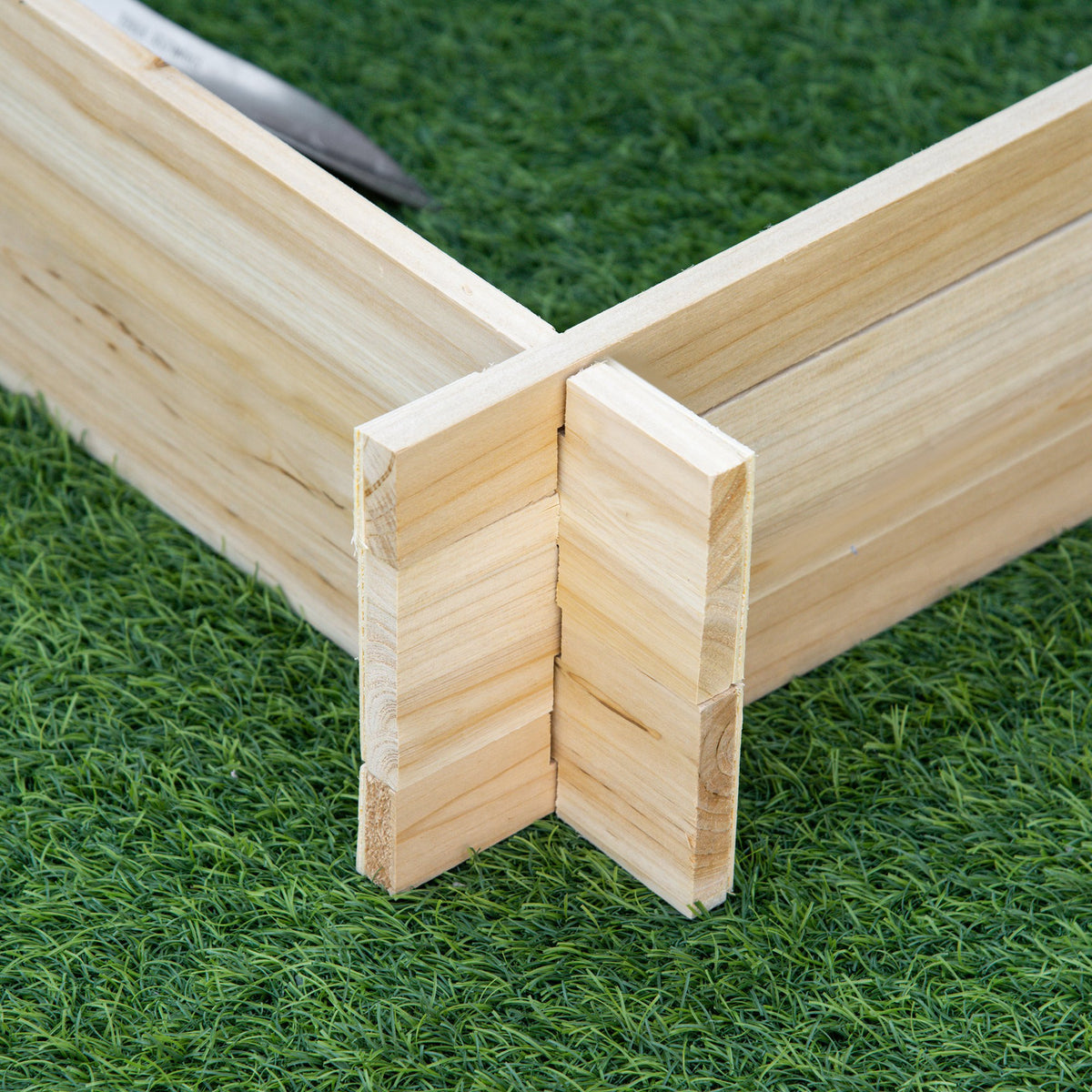 Outsunny Arriate De Madera De Jardín Suelo De Huerto Urbano 100x100x16cm Natural_3