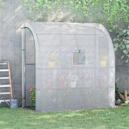 Outsunny Invernadero Pequeño Con Estantes De 3 Niveles 200x100x215 Cm Blanco_1