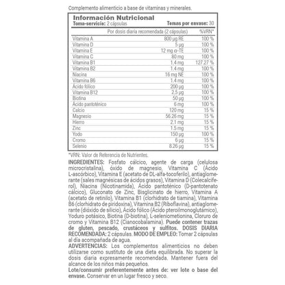 Multi Vitamins - 60 Cápsulas Vegetales - Aporta Vitalidad - Masmusculo_4
