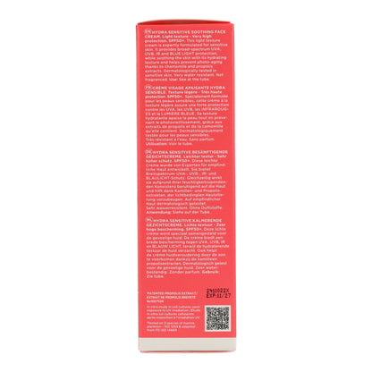 Crema solar calmante Hydra Sensitive SPF50 Apivita 50ml
