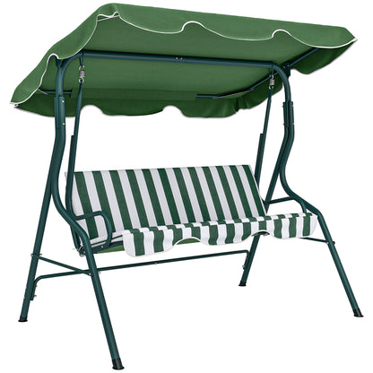Outsunny Columpio De Jardín Con Toldo Ajustable En Ángulo 170x110x153 Cm Verde_0